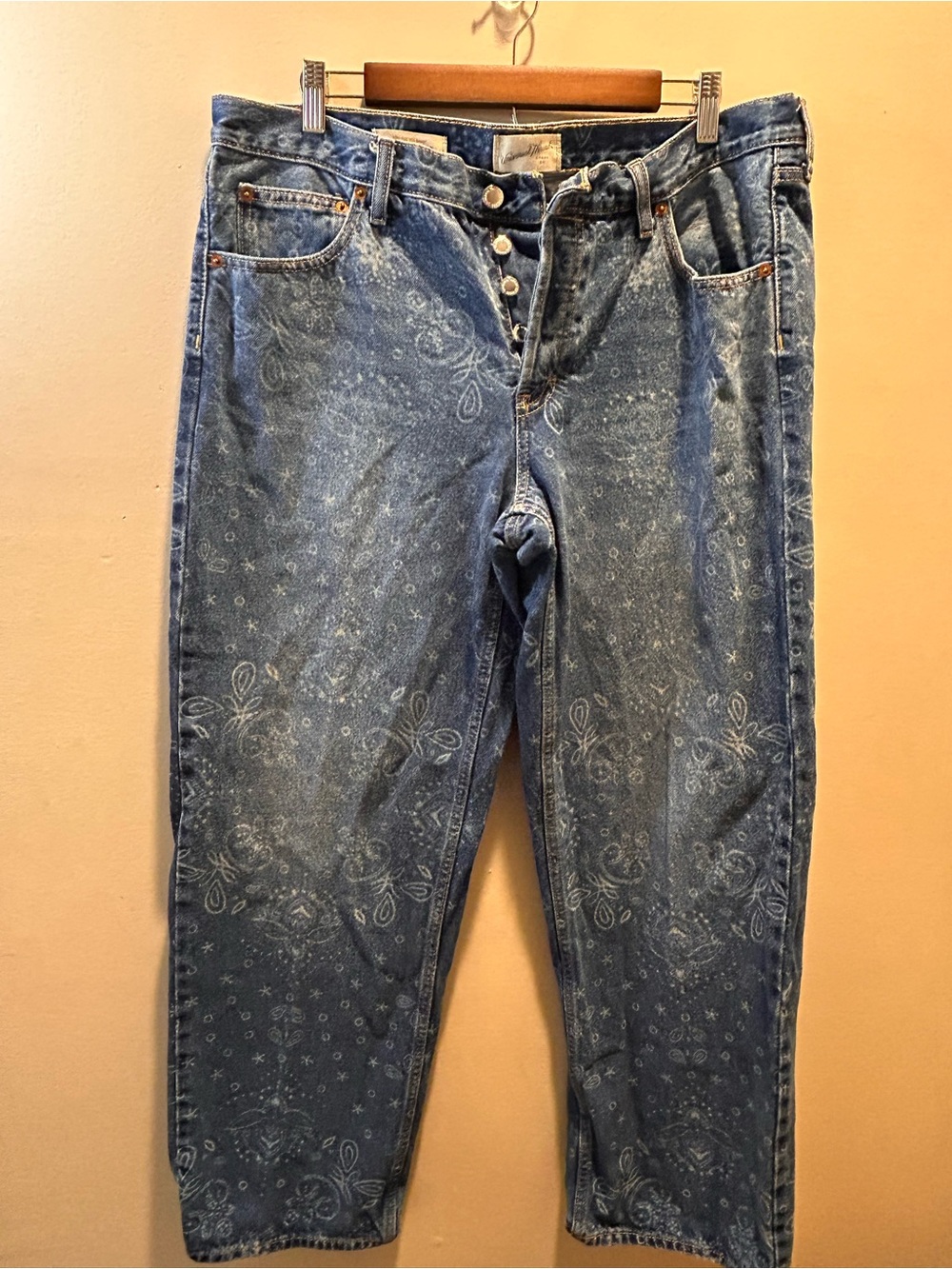 Universal Thread Women's Blue Paisley Boyfriend Jeans